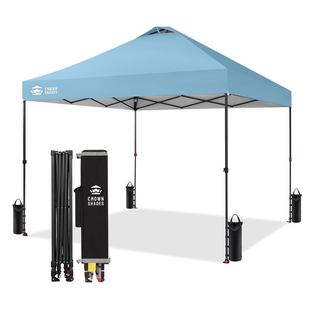 CROWN SHADES 10x10 Pop Up Canopy Patented Center Lock One Push Instant Outdoor Canopy Tent Grey