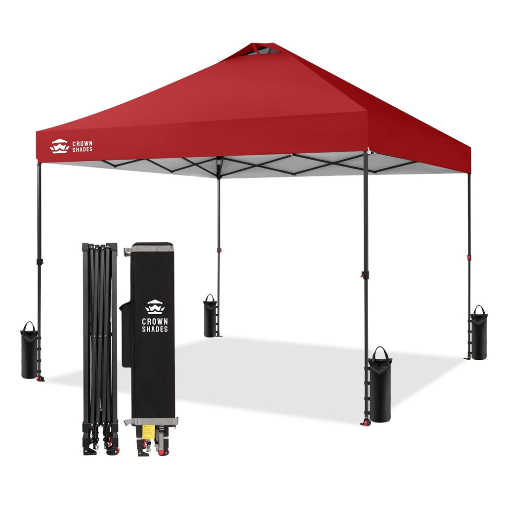 CROWN SHADES 10x10 Pop Up Canopy Patented Center Lock One Push Instant Outdoor Canopy Tent Grey