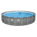 Coleman Power Steel 22’x52” Metal Frame Above Ground Pool w/ Pump, Ladder, & Cover, Gray