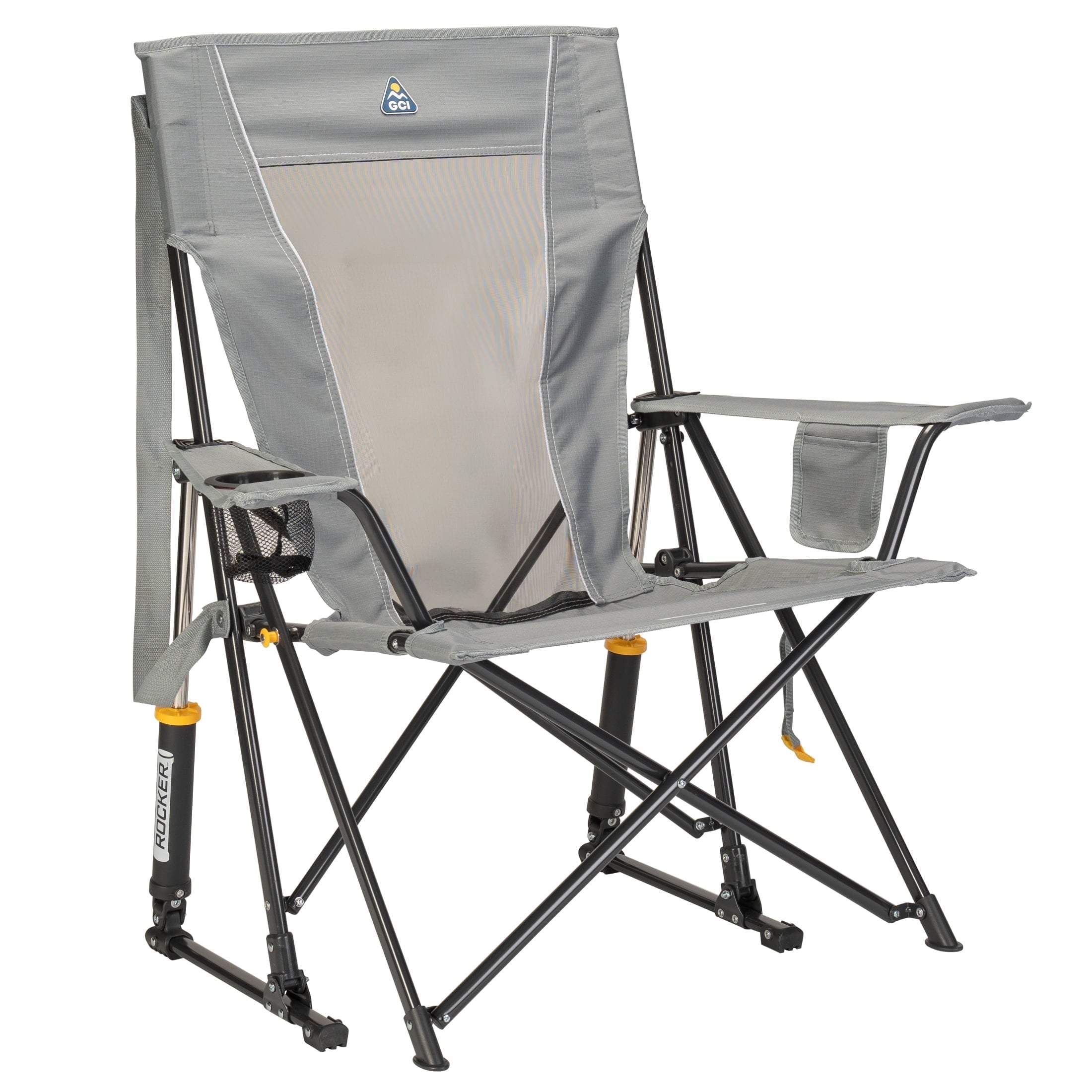 GCI Outdoor Comfort Pro Rocker Camping Chair with Mesh Backrest, Pastel Green Colorblock