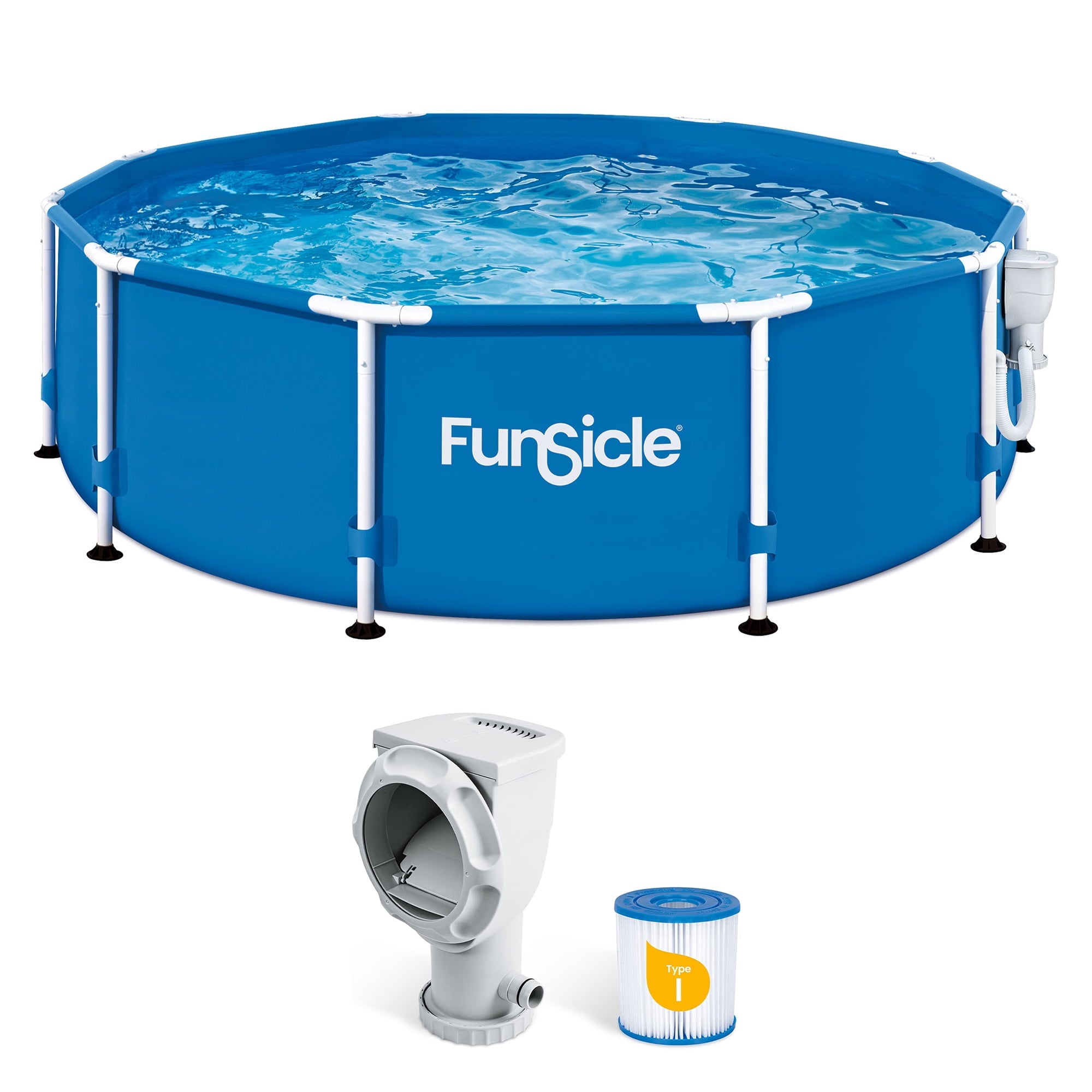 Funsicle 8' x 30 Outdoor Activity Round Frame Above Ground Swimming Pool Set