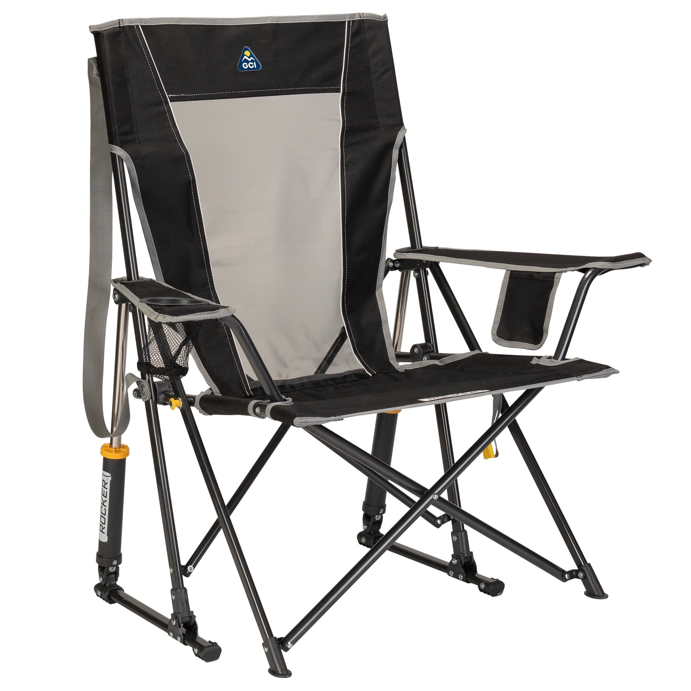 GCI Outdoor Comfort Pro Rocker Camping Chair with Mesh Backrest, Pastel Green Colorblock