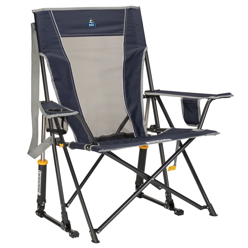 GCI Outdoor Comfort Pro Rocker Camping Chair with Mesh Backrest, Pastel Green Colorblock