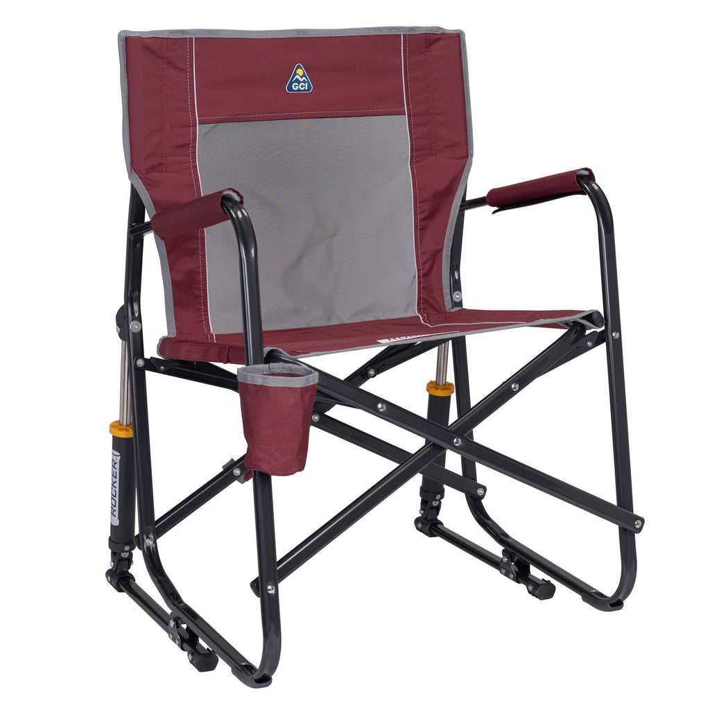 GCI Outdoor Freestyle Rocker Foldable Rocking Camping Chair, Black