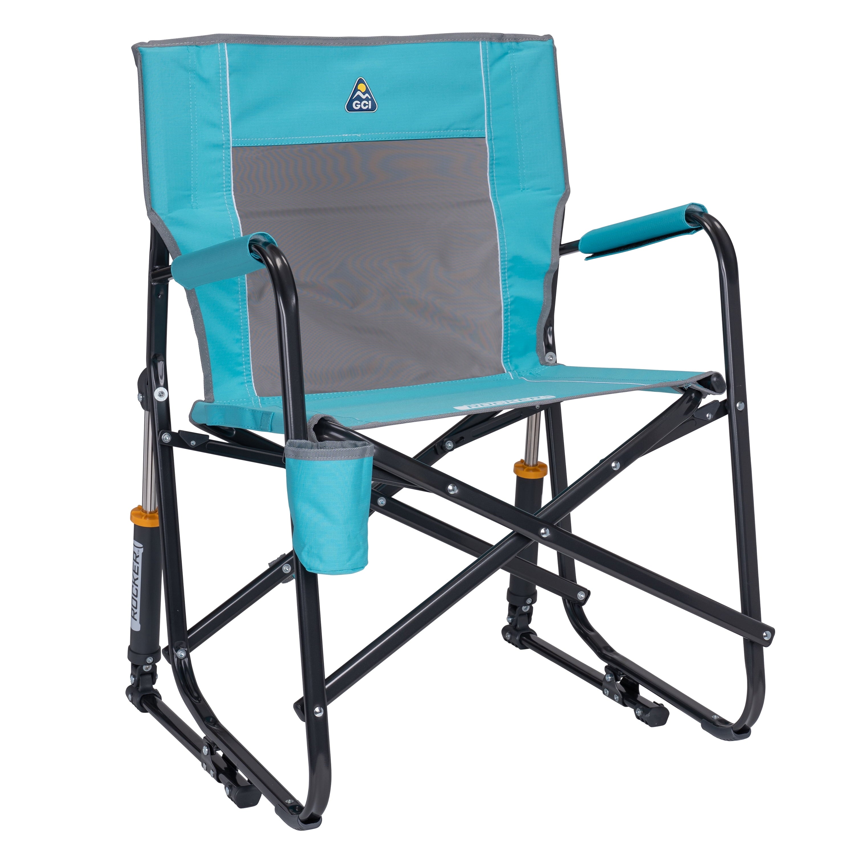 GCI Outdoor Freestyle Rocker Foldable Rocking Camping Chair, Black