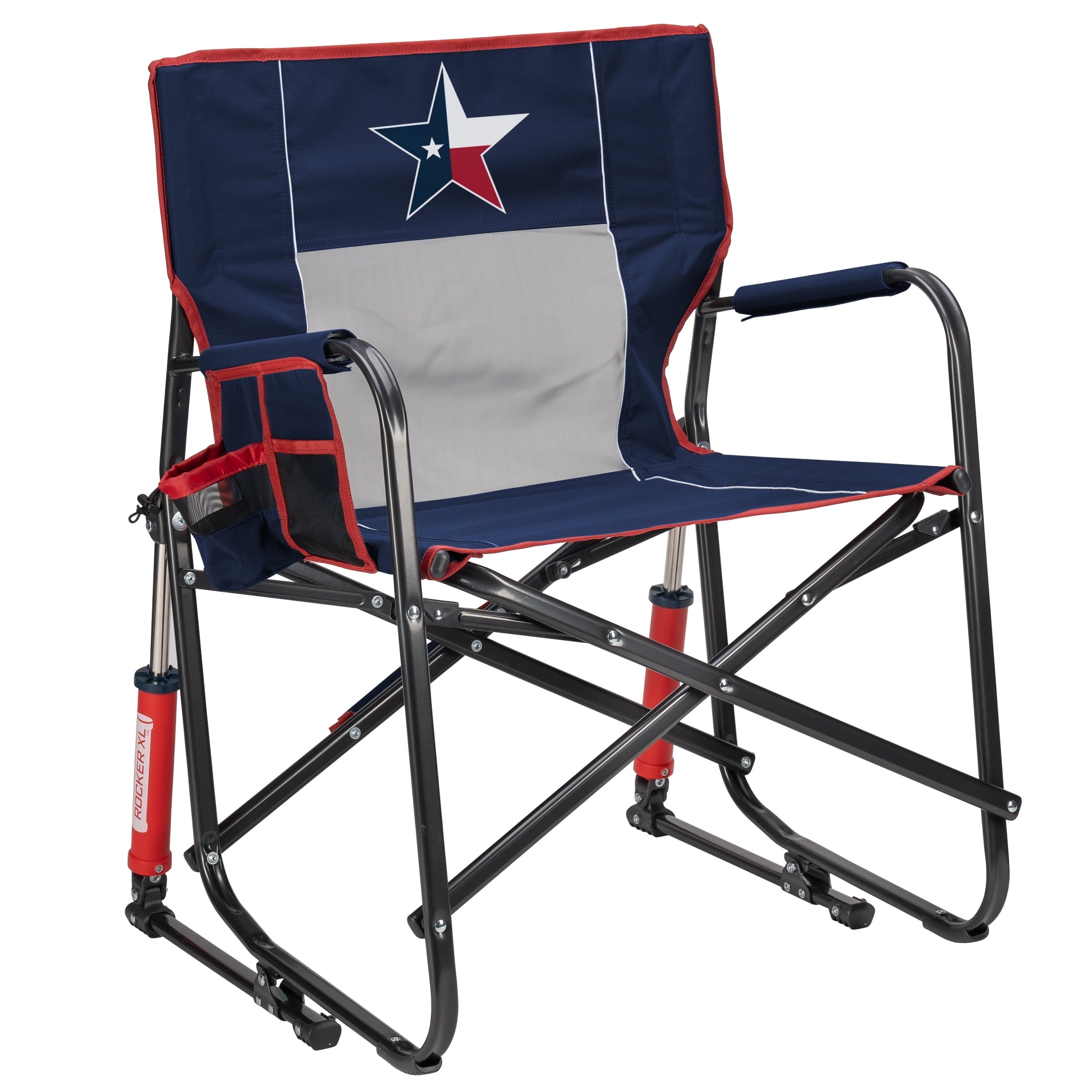 GCI Outdoor Freestyle Rocker XL Oversized Foldable Rocking Camp Chair, Pewter