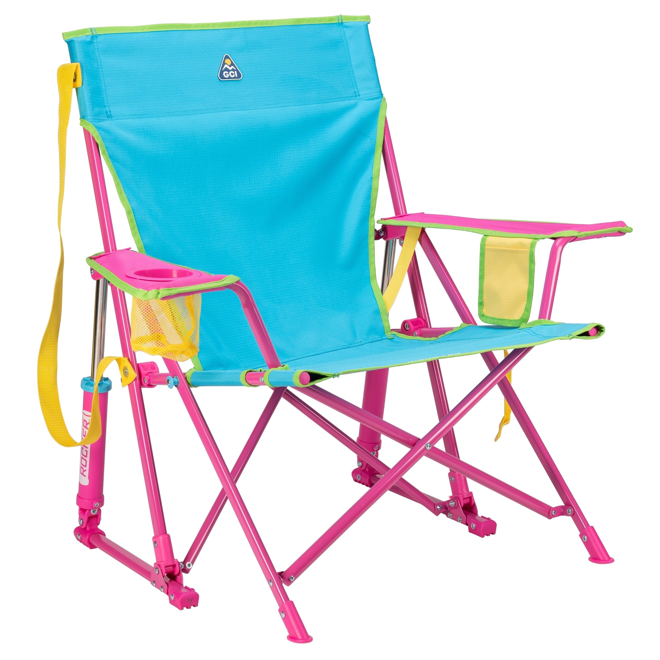 GCI Outdoor Kickback Rocker Low Profile Rocking Camp Chair, Summer Floral