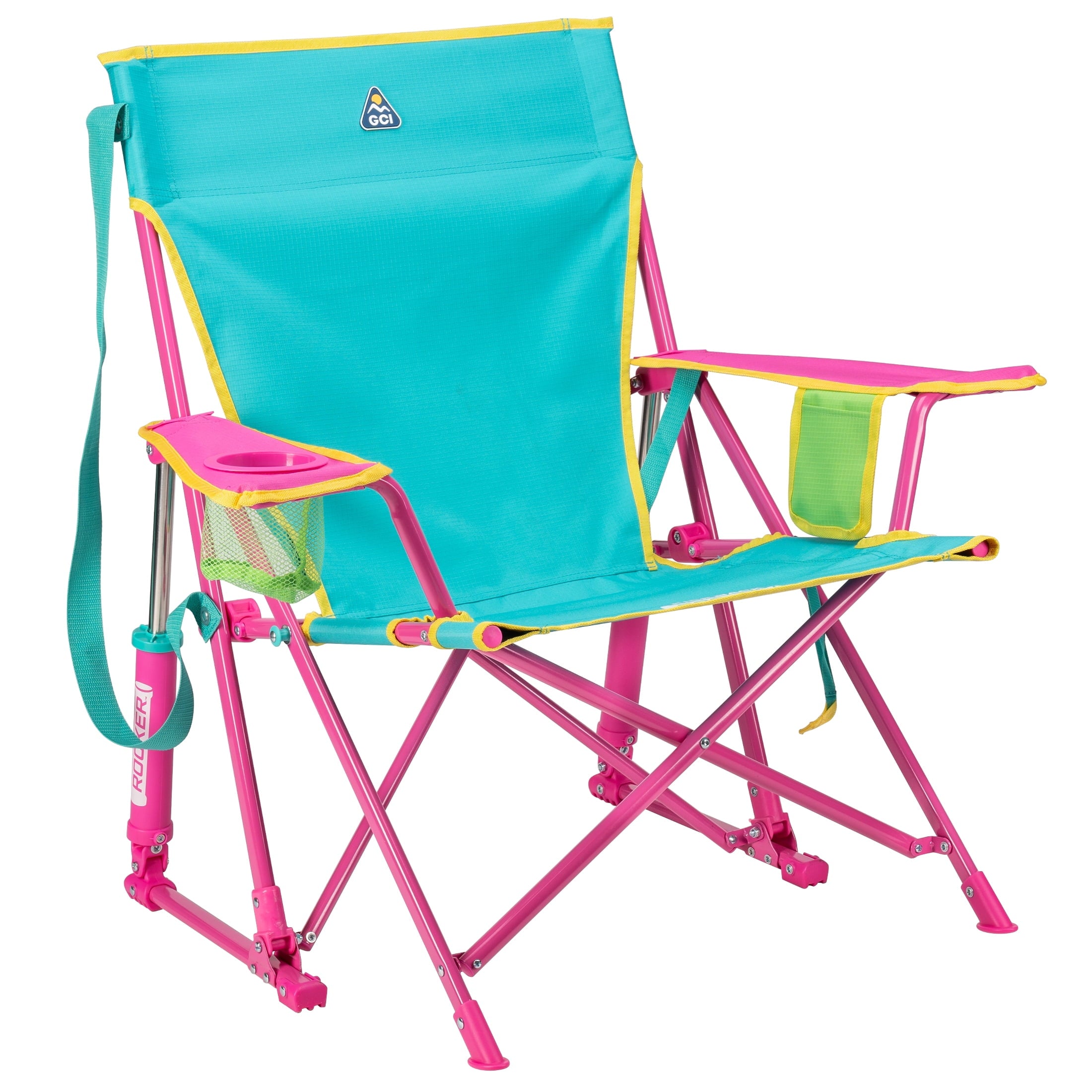 GCI Outdoor Kickback Rocker Low Profile Rocking Camp Chair, Summer Floral