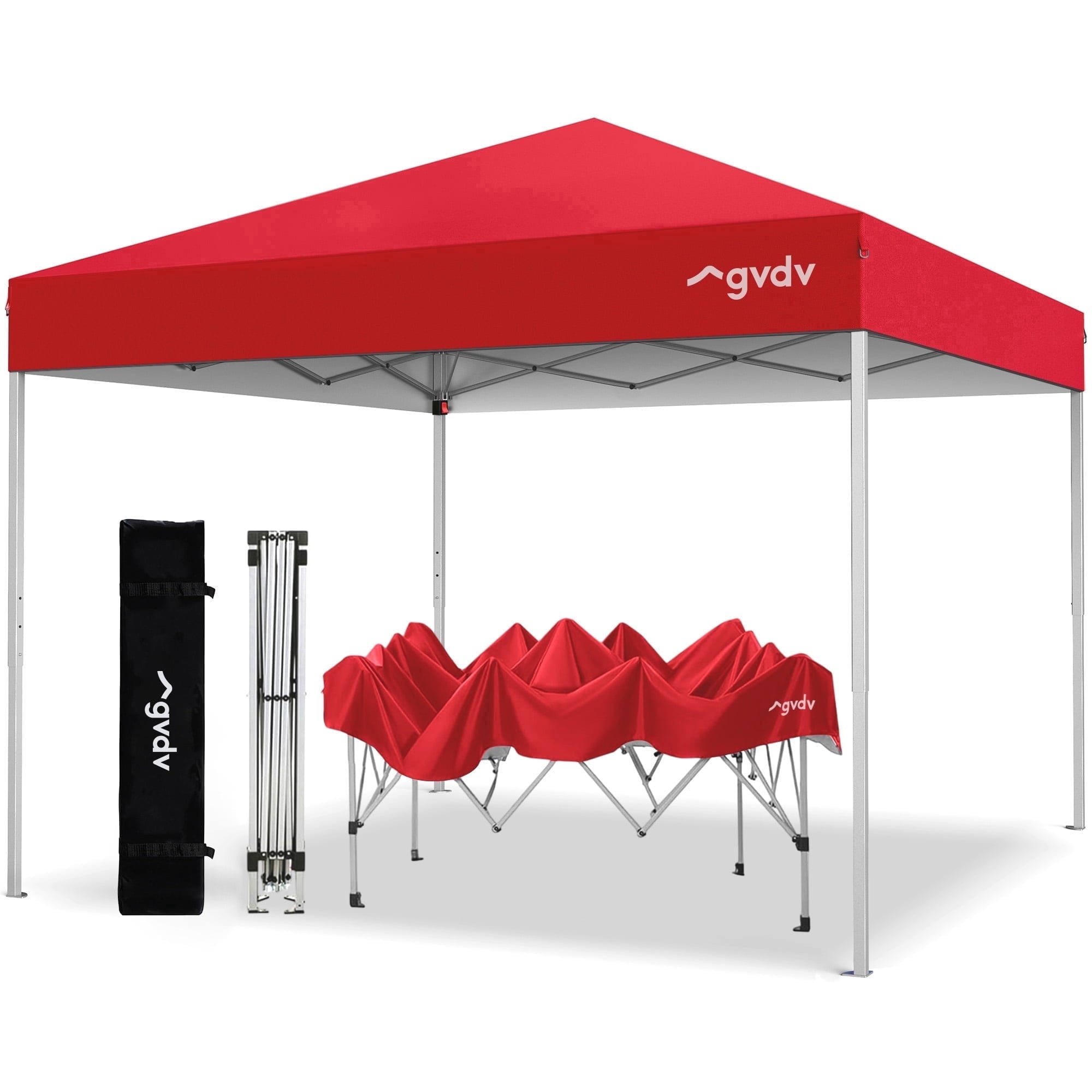 GVDV Canopy Tent, 10x10 ft Easy Pop up Outdoor Canopy Tent, Portable Straight Leg Gazebo Instant Canopy, Blue