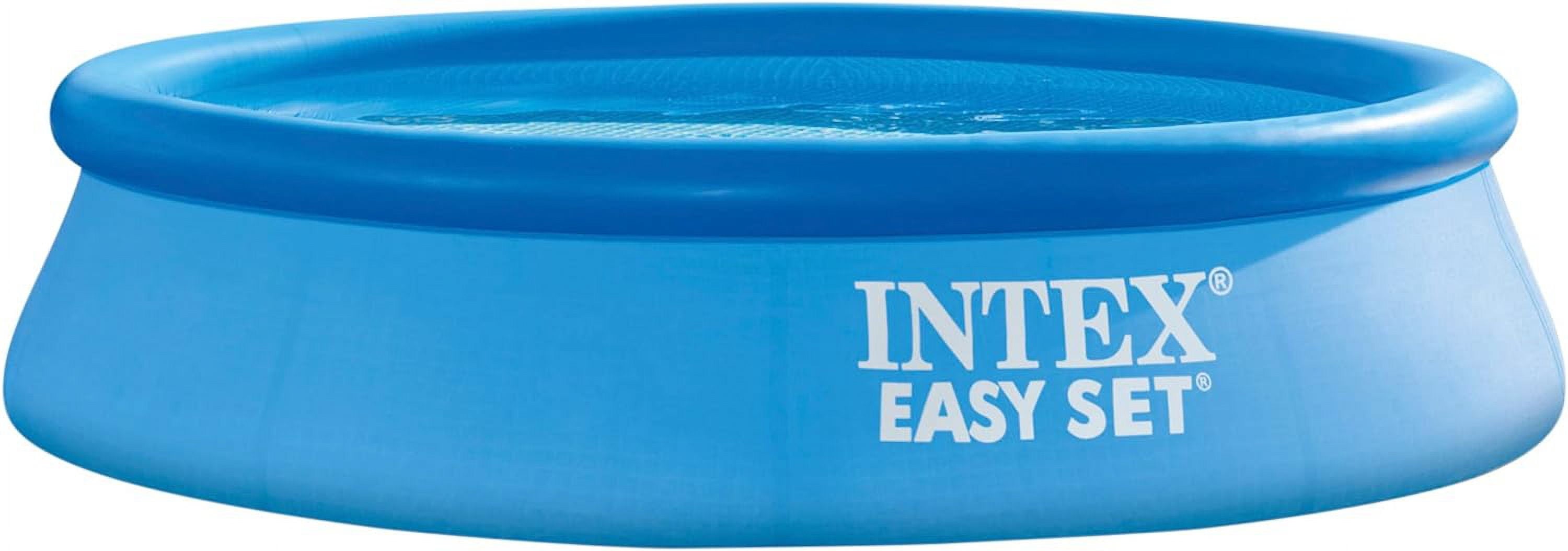 Intex 10ft Round Easy Set Above Ground Swimming Pool for Kids & Families, Inflatable Ring Outdoor Backyard Pool, Quick Setup Summer Water Fun Pool, 30in Deep (28120EH)