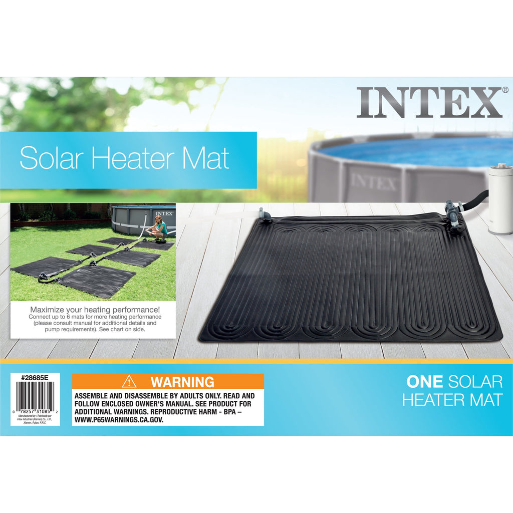 Intex: Solar Heater Mat - 47 Black, Water Warming Pad for 8k Gal Above Ground Swimming Pool, Raise Temperature 5-9 Degrees, Hose Attachment, Adapters
