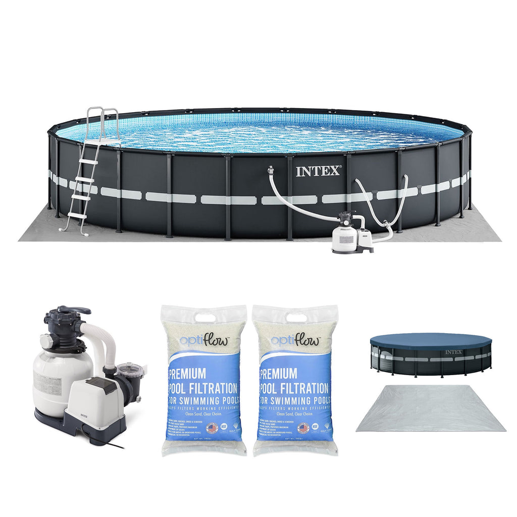 Intex Ultra XTR 24' x 52 Round Above Ground Pool & 2 Pack OptiFlow Filter Sand