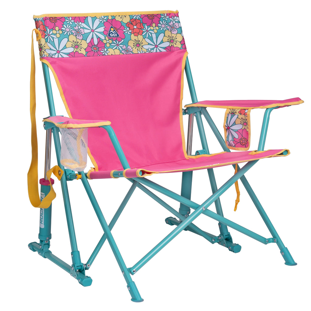 GCI Outdoor Kickback Rocker Low Profile Rocking Camp Chair, Summer Floral