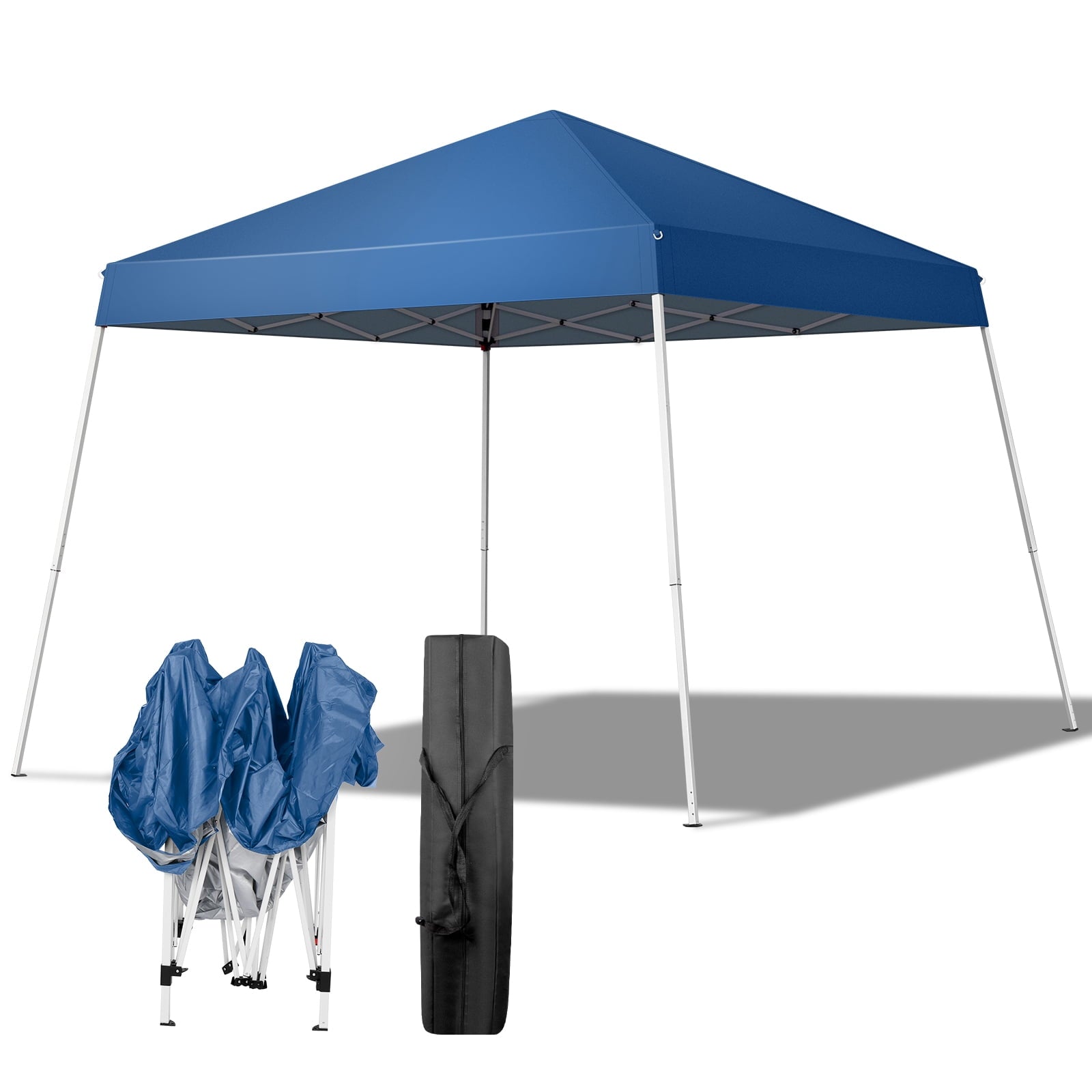 Ktaxon 10ft x 10ft Ez Pop Up Canopy Tent,Outdoor Sun Shade Shelter,Beach Tent,Outdoor Gazebo for Party Wedding Camping BBQ Events,Blue