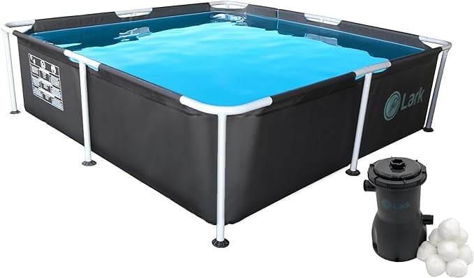 Lark 9' x 24 Square Metal Frame Splash Pool with 530 gallon Filtration Pump