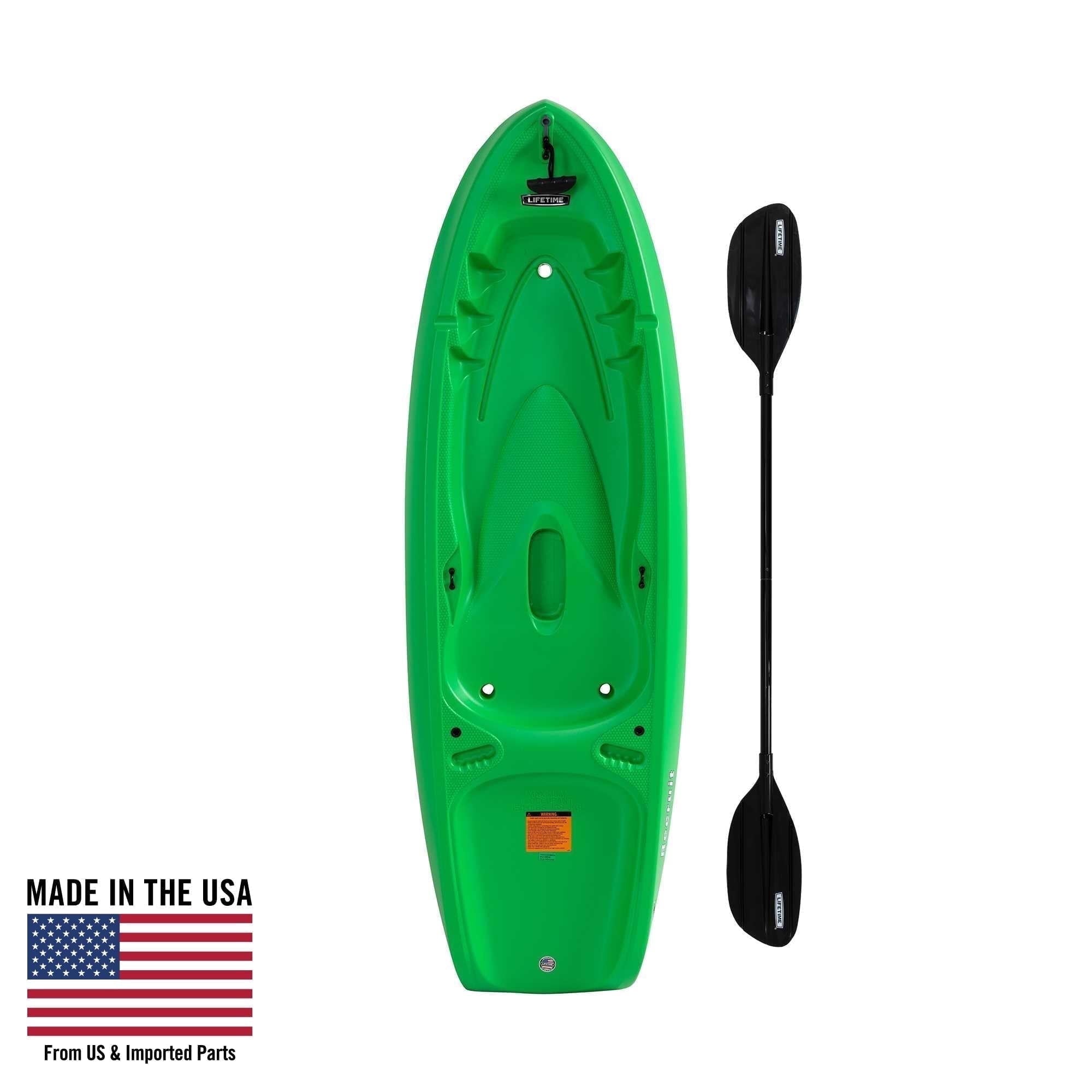 Lifetime Recruit 6.5 ft Youth Sit-On-Top Kayak with Paddle, Lime Green (90765)