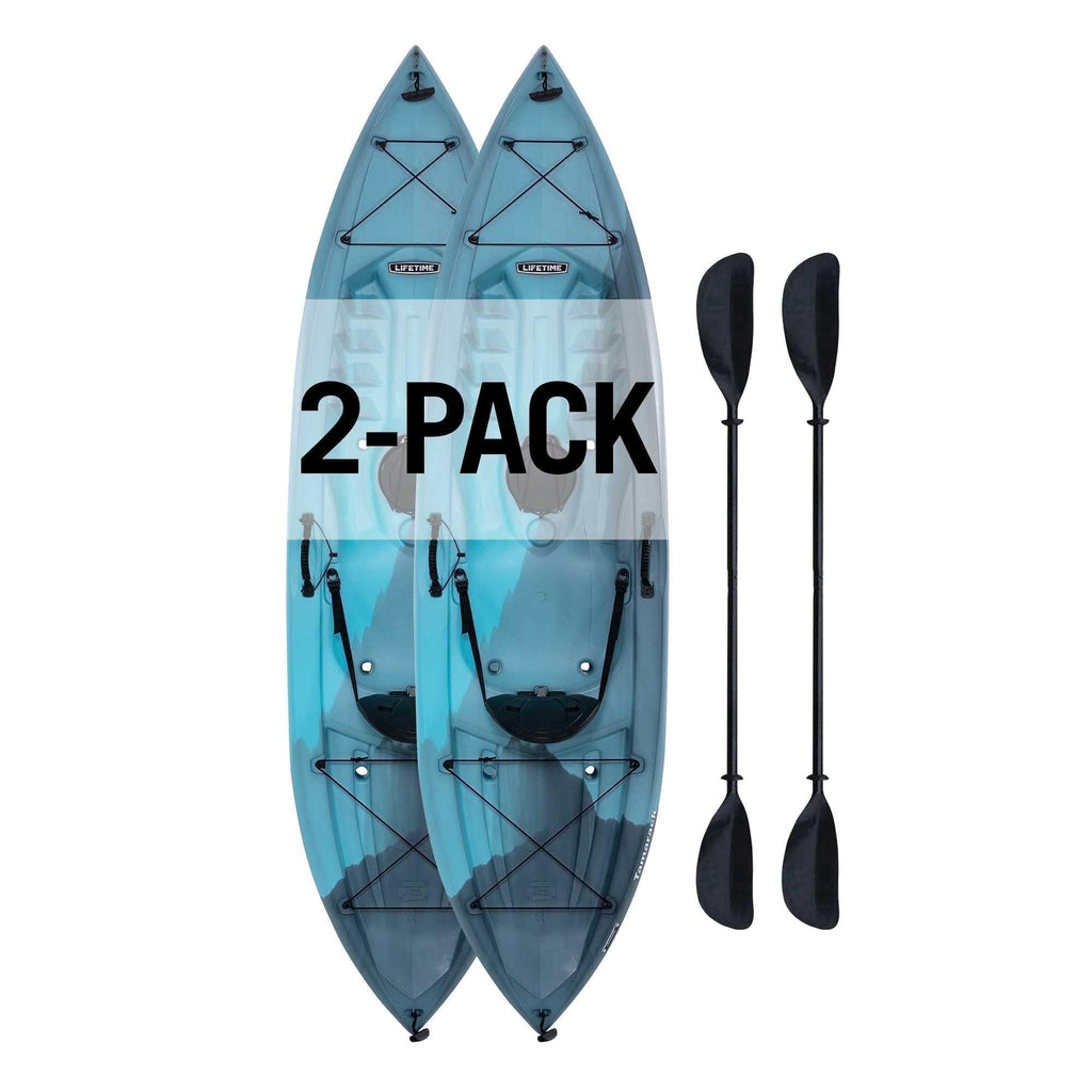 Lifetime Tamarack Angler 10 ft Sit-On-Top Fishing Kayak with Paddles, 2 Pack, Tan (90806)