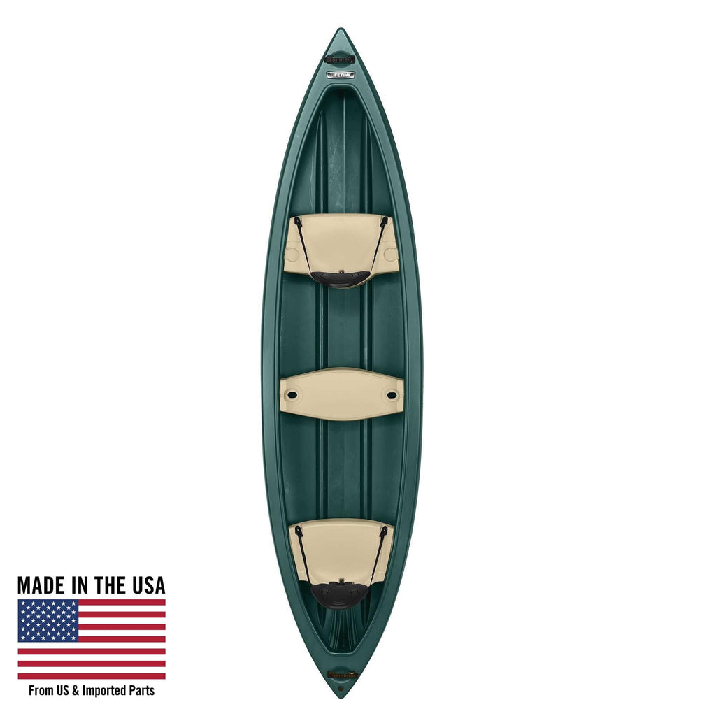 Lifetime Kodiak 13 ft Canoe with Paddles, Molded Seats, Skeg Wheel, Red (90658)