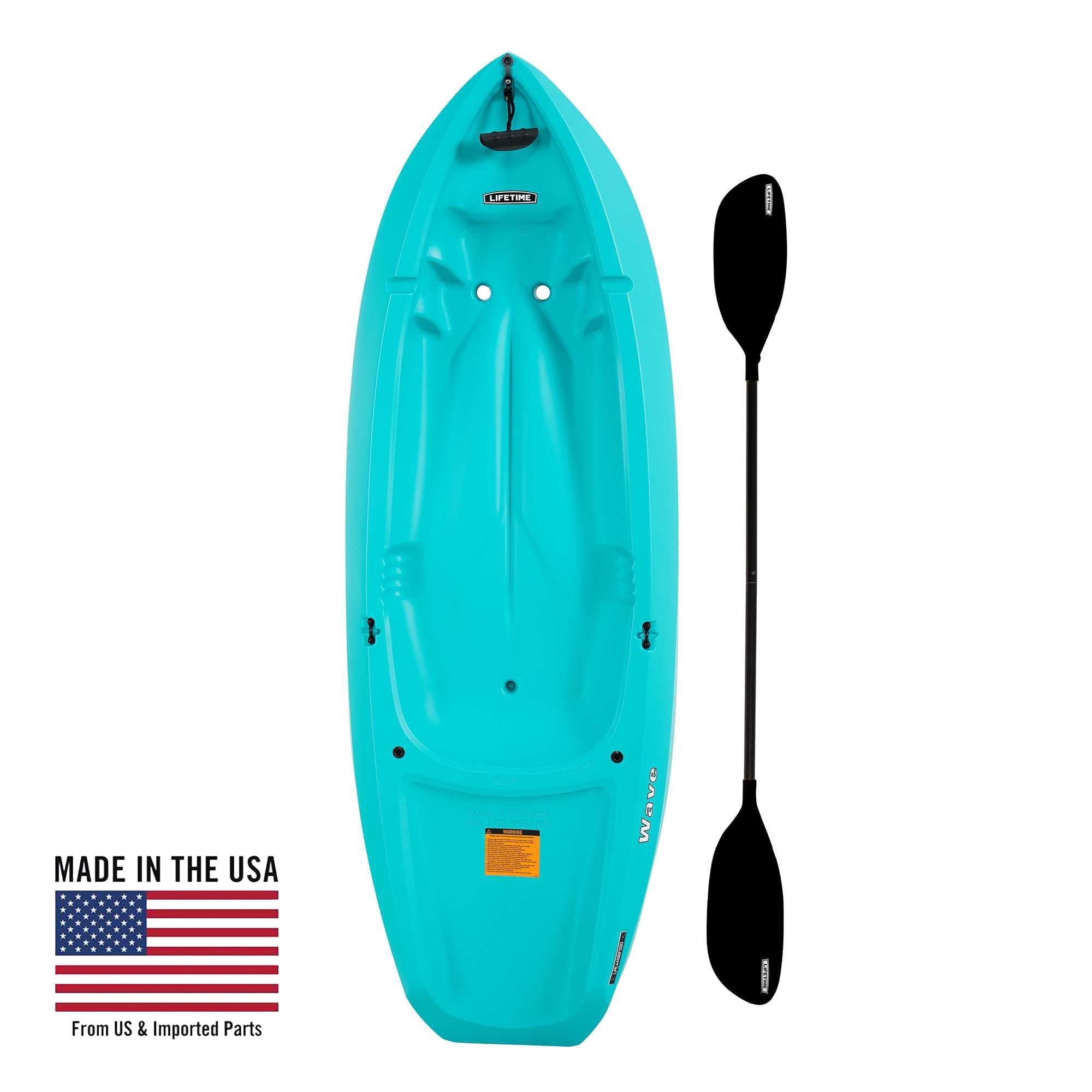 Lifetime Wave 6 ft Youth Sit-On-Top Kayak with Paddle, Fire Red (91401)