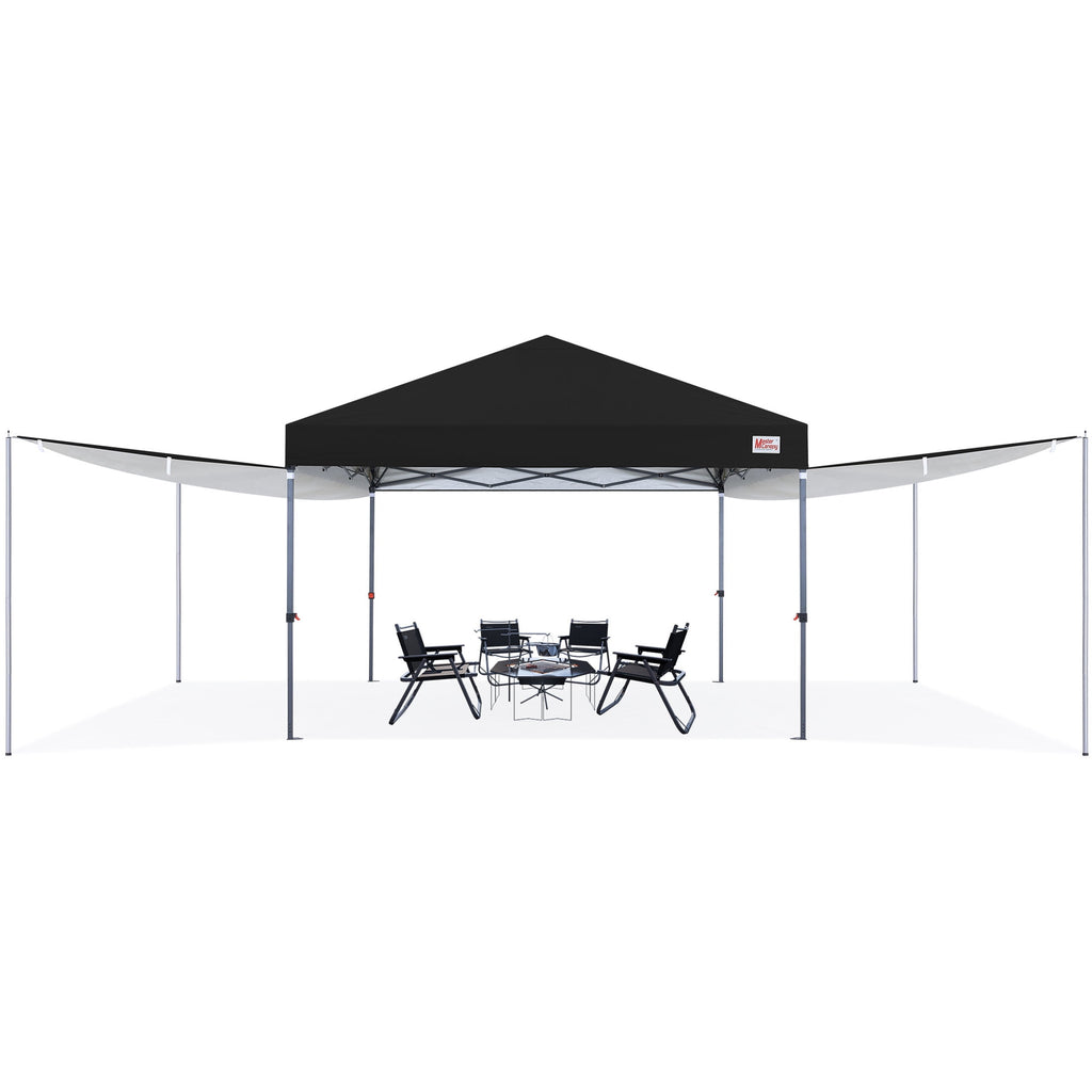 MASTERCANOPY 10 x 10ft Pop-up Canopy Tent with 2 Detachable Side Shades, White