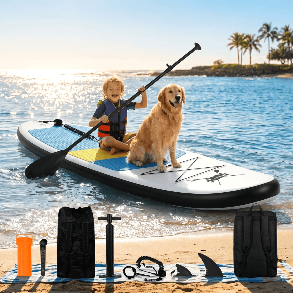 Naipo 10FT Inflatable Paddle Board Stand Up Paddle Board SUP Board with 120x30x6 for Youth & Adults Summer