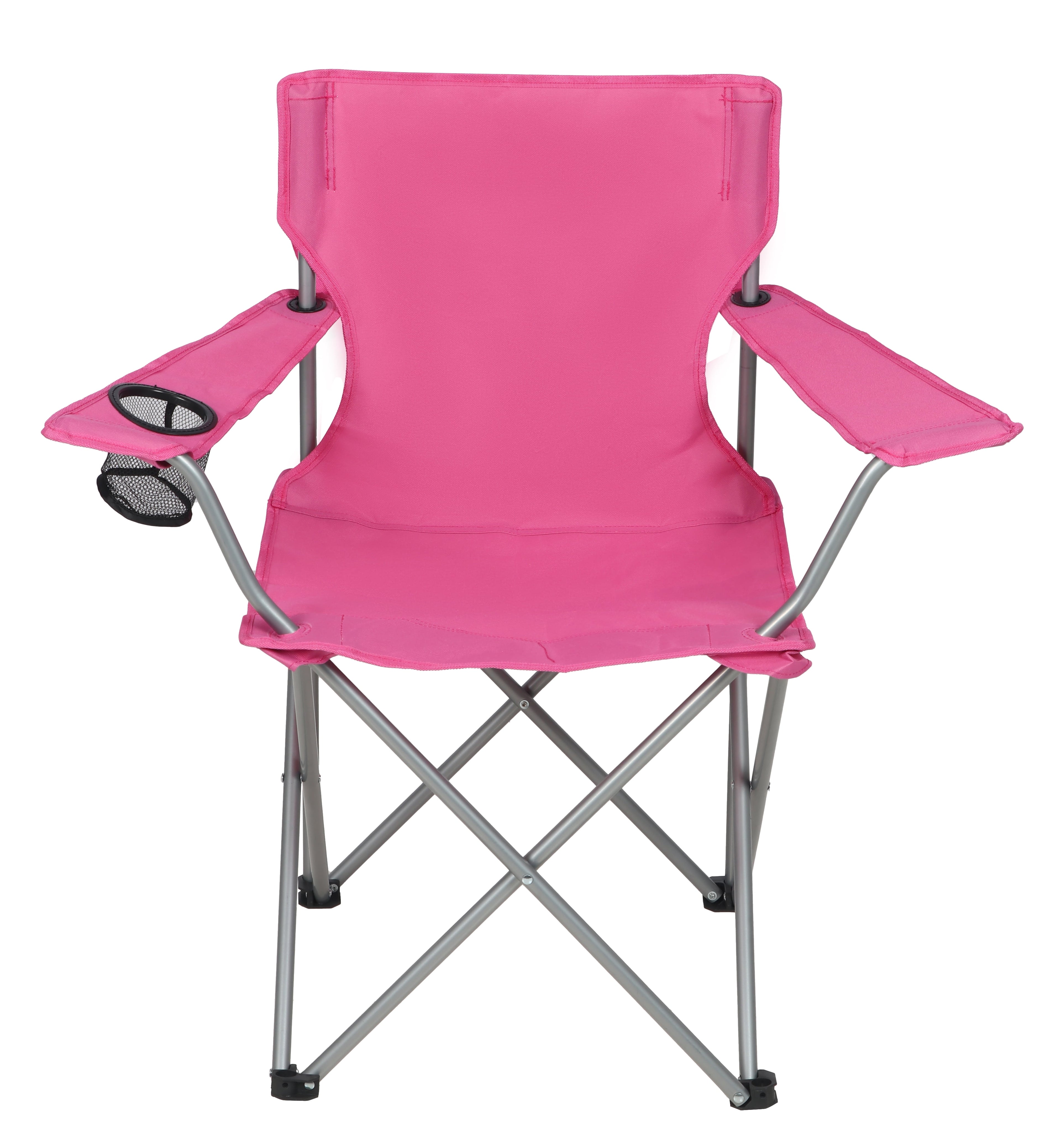 Ozark Trail Quad Folding Camp Chair with Cup Holder, Black