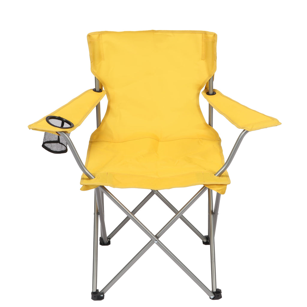 Ozark Trail Quad Folding Camp Chair with Cup Holder, Black