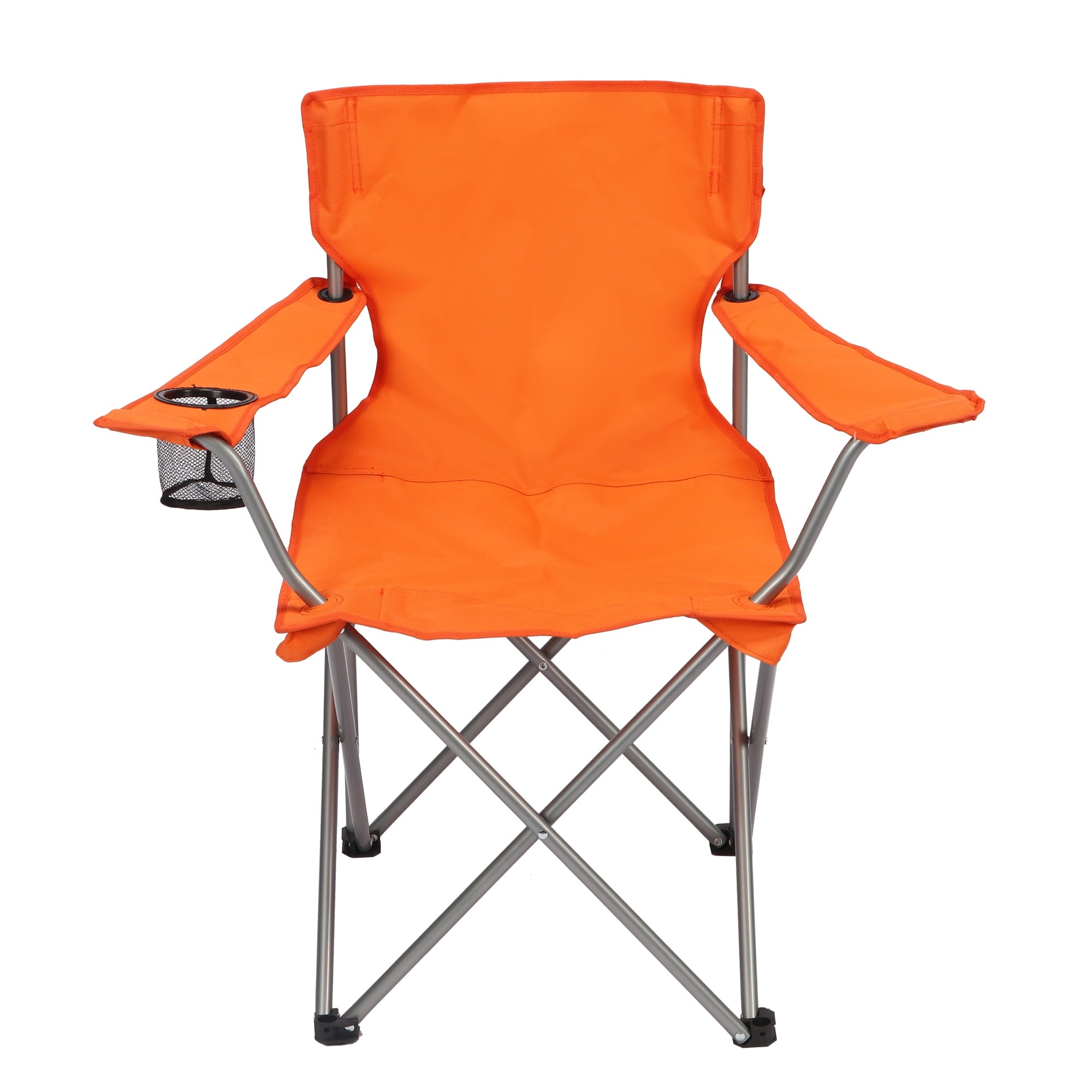 Ozark Trail Quad Folding Camp Chair with Cup Holder, Black