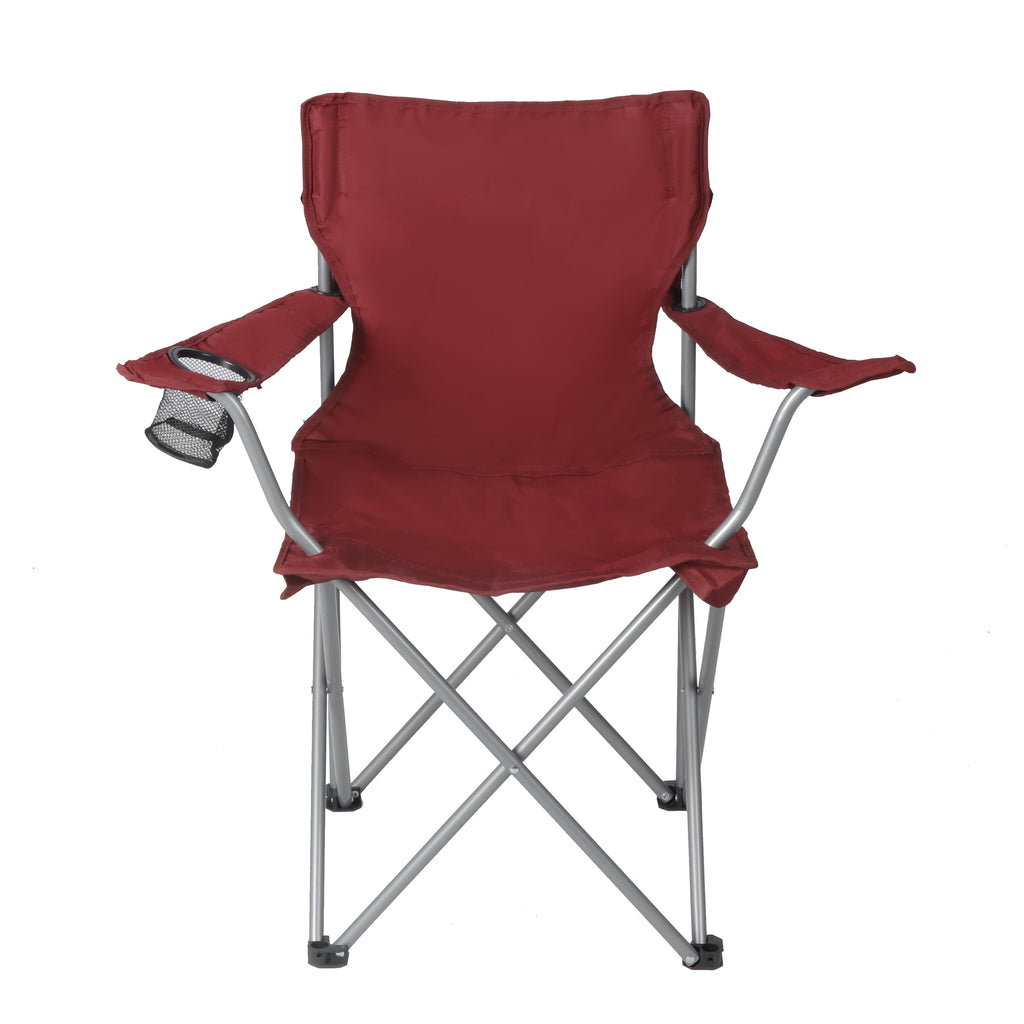 Ozark Trail Quad Folding Camp Chair with Cup Holder, Black