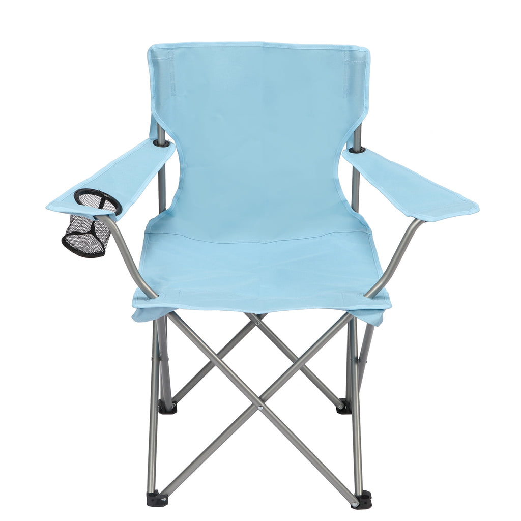 Ozark Trail Quad Folding Camp Chair with Cup Holder, Black