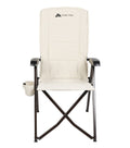 Ozark Trail Glamp High Back Reclining Lounge Chair with Adjustable Armrests, Creme