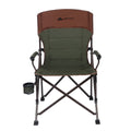 Ozark Trail Heavy Duty Hard Arm Camp Chair with Adjustable Cupholder, Tensioned Seat Fabric, Brown