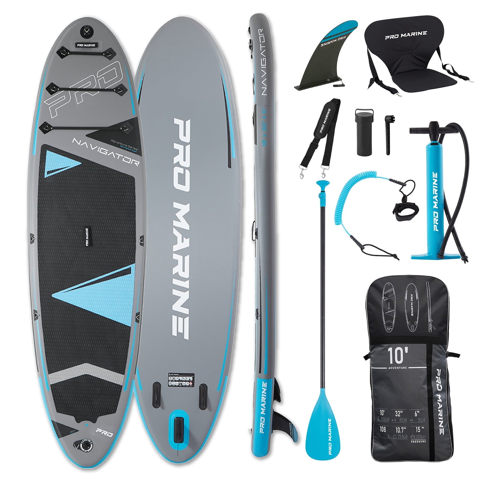 PROMARINE 10' Inflatable Stand up Paddle Boards  Adjustable Paddle SUP Carry Bag & Fast Pumping for Youth & Adults