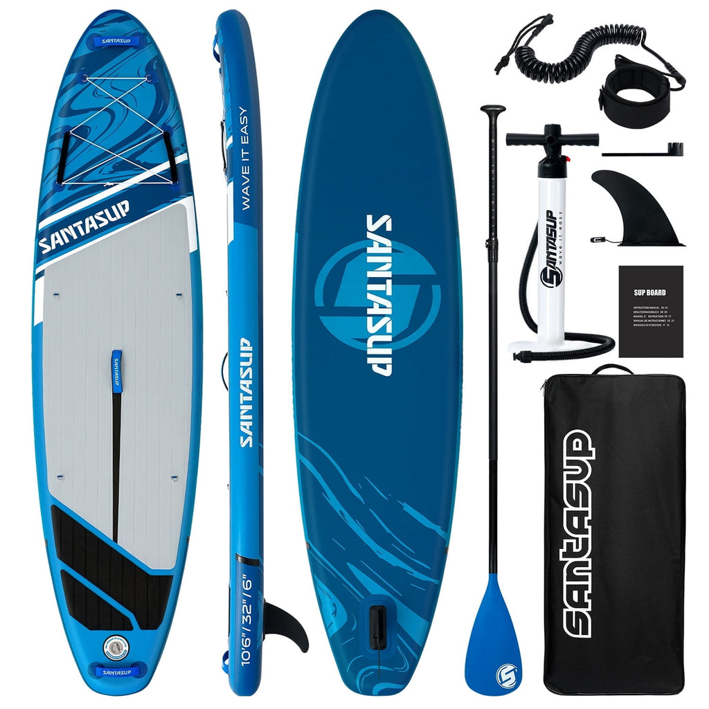 Santasup Blow Up Paddle Board Inflatable Paddle Board For Adults, 10ft Stand Up Paddleboard, Sup Board With Sup Accessories, Non-Slip Deck, Adjustable Paddle, Travel Backpack Wide Stance Pink