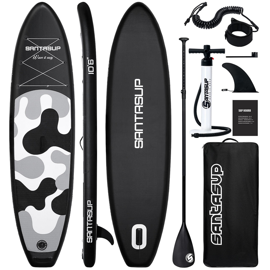 Santasup Blow Up Paddle Board Inflatable Paddle Board For Adults, 10ft Stand Up Paddleboard, Sup Board With Sup Accessories, Non-Slip Deck, Adjustable Paddle, Travel Backpack Wide Stance Pink