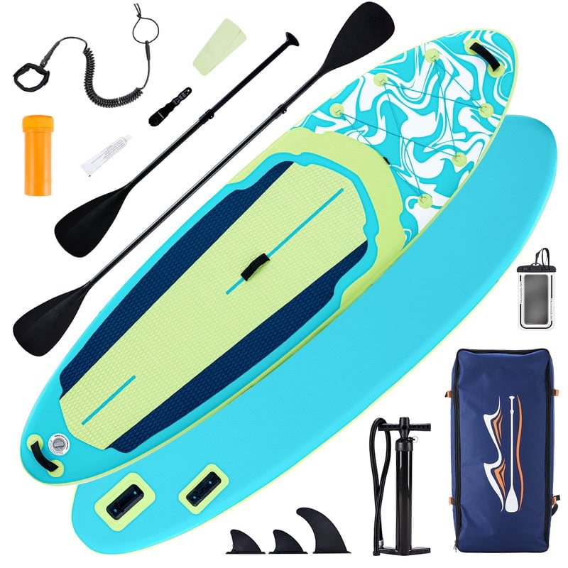 TINKLE WELL Inflatable Stand Up Paddle Board (SUP) Kit, Ultra-Stable Wide Design w/Non-Slip Deck & 2-in-1 Adjustable Paddle, Complete Set for Beginners/Experts, Youth & Adults, Organe