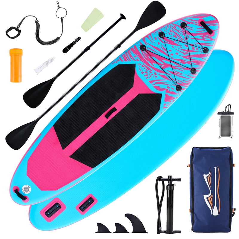 TINKLE WELL Inflatable Stand Up Paddle Board (SUP) Kit, Ultra-Stable Wide Design w/Non-Slip Deck & 2-in-1 Adjustable Paddle, Complete Set for Beginners/Experts, Youth & Adults, Organe