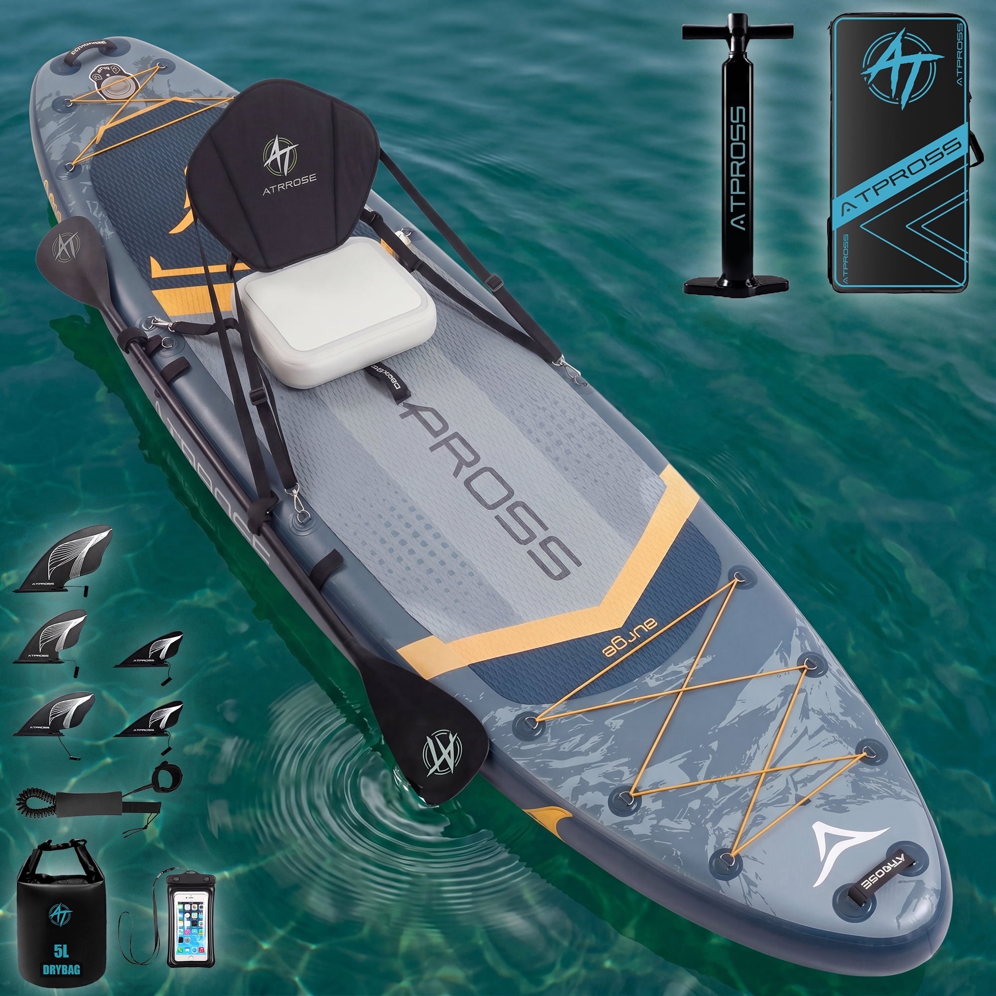 Ultifit Inflatable Paddle Board Extra Wide 500 Lbs Capacity Anti-Slip Design with SUP Accessories and Seat 12' x 36