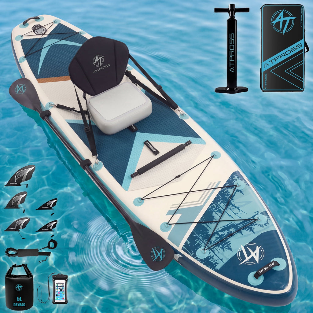 Ultifit Inflatable Paddle Board Extra Wide 500 Lbs Capacity Anti-Slip Design with SUP Accessories and Seat 12' x 36