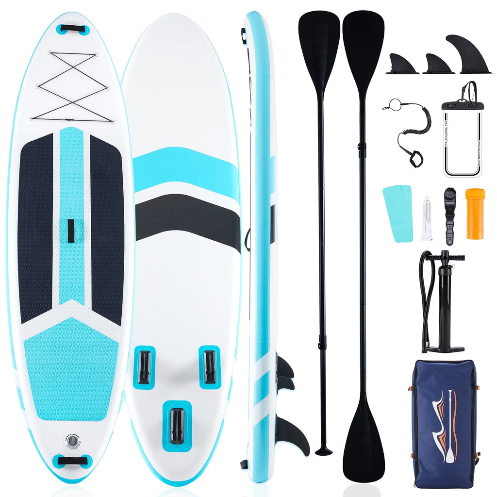 ZUNMOS 10.5ft Inflatable Stand Up Paddle Board, Non-Slip Deck, Complete SUP Accessories Set for All Skill Levels, Brown and Green