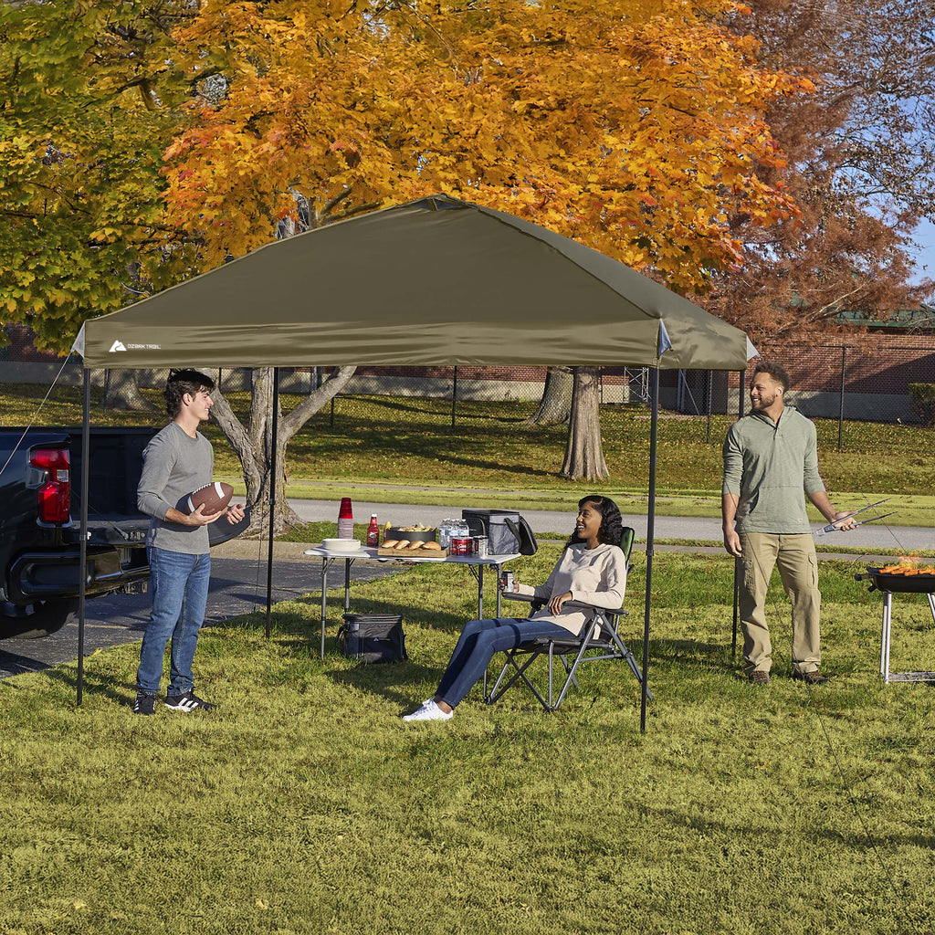 Ozark Trail 10x10 Instant Pop Up Canopy Tent with Simple Push Setup – Straight Leg Pop-Up Tent for Tailgating, Camping & Events, Gold