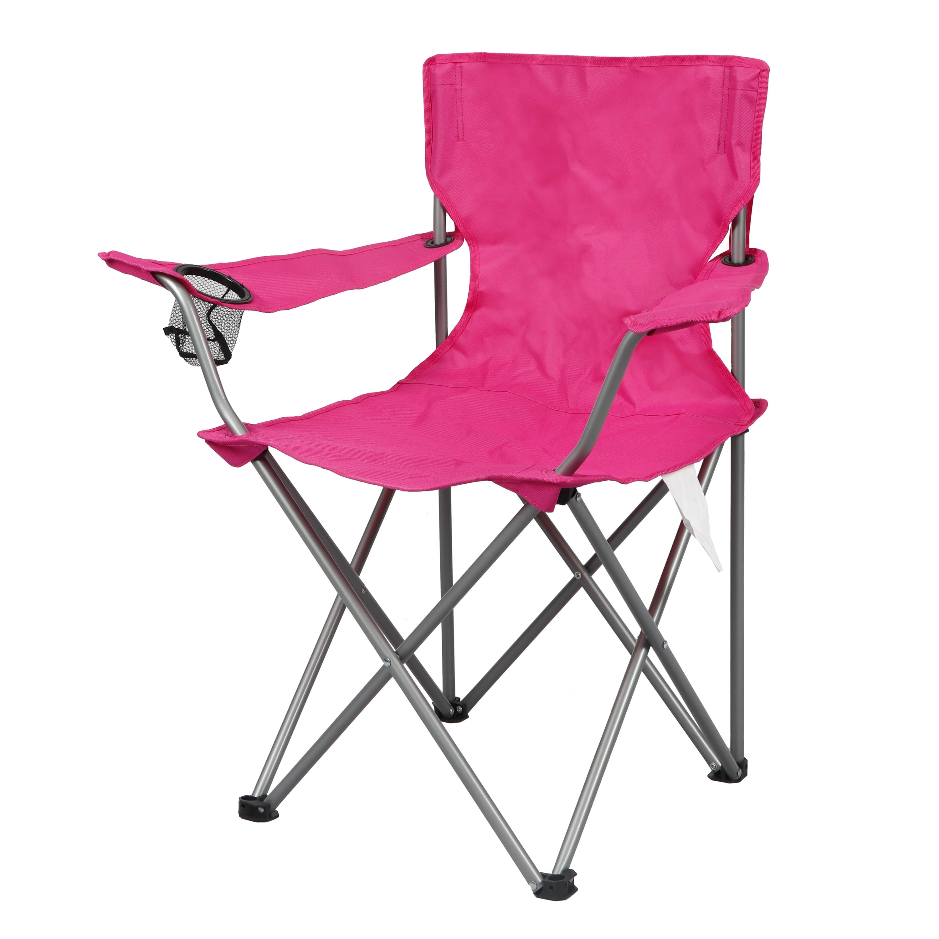 Ozark Trail Quad Folding Camp Chair with Cup Holder, Black