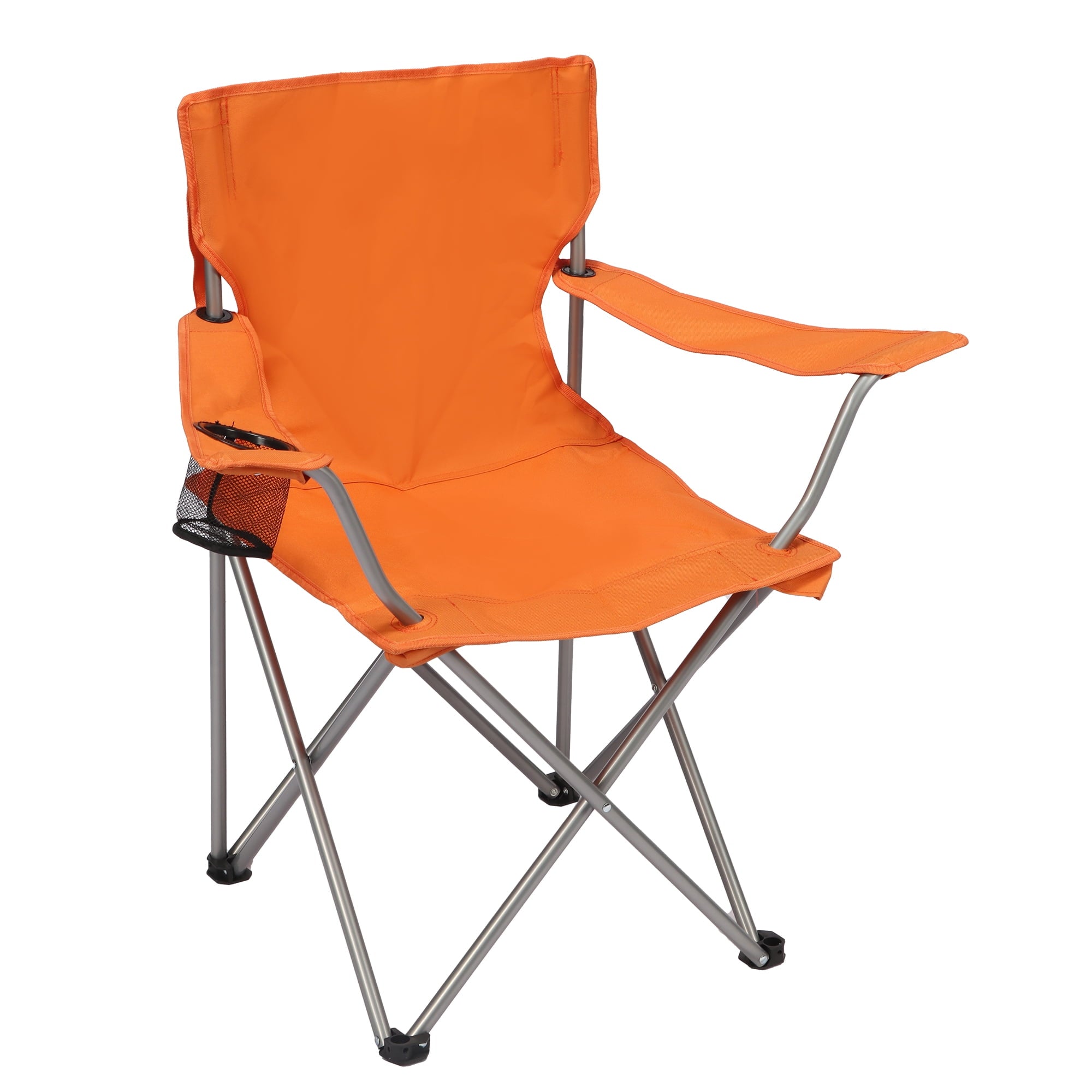 Ozark Trail Quad Folding Camp Chair with Cup Holder, Black