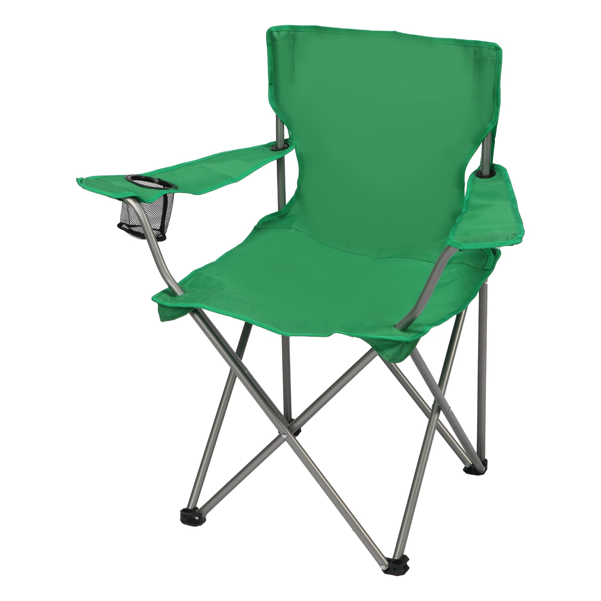 Ozark Trail Quad Folding Camp Chair with Cup Holder, Black