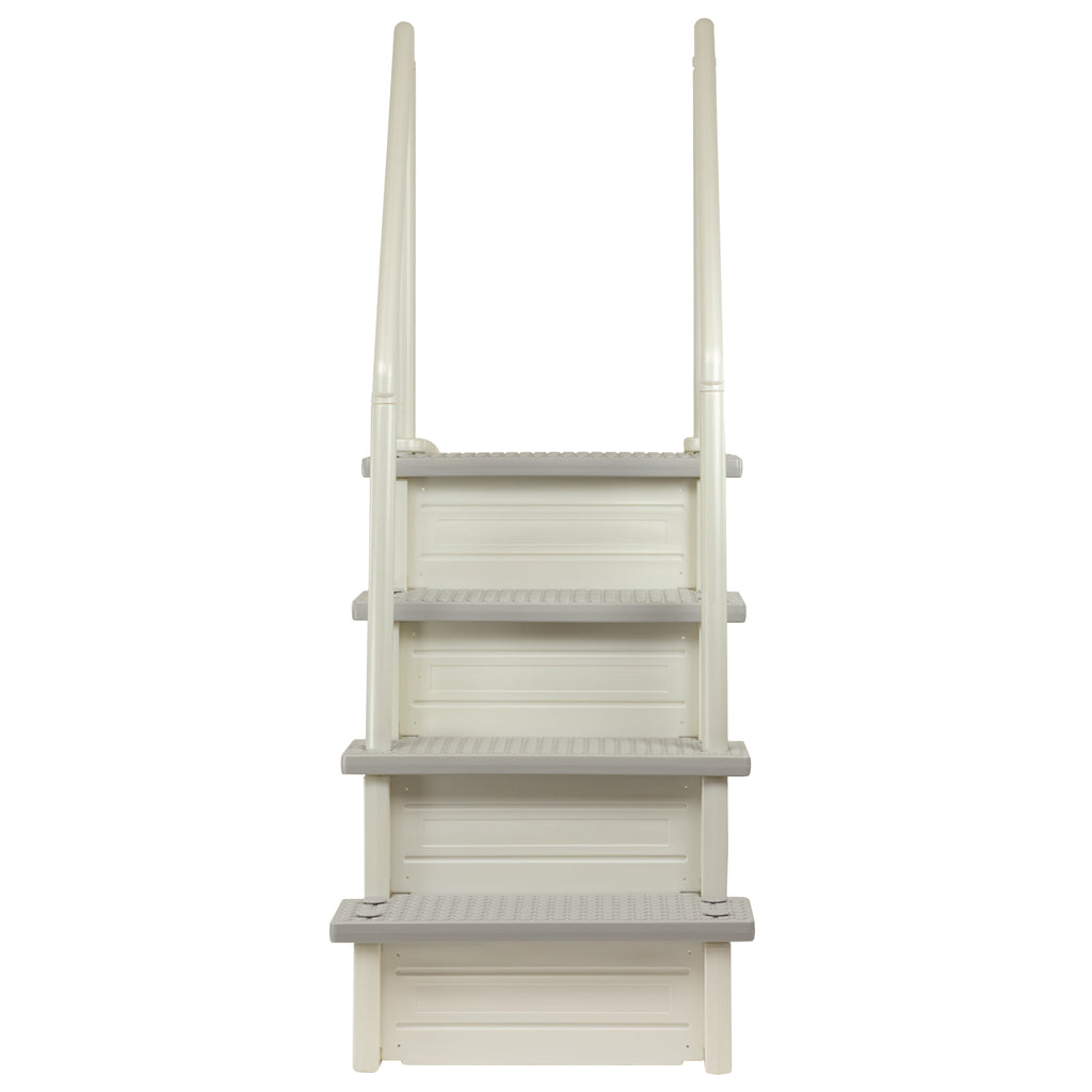 Aqua Select White Outside Flip-up Safety Ladder for Above Ground Pools 48-54H