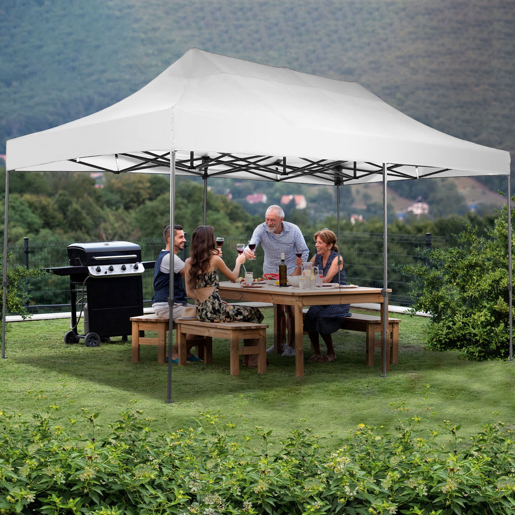 Ainfox 5-Piece Sidewalls for 10x20 Pop Up Canopy Tent, 420D Oxford PVC Waterproof Sun Shade Privacy Walls with Windows & Zippers, White