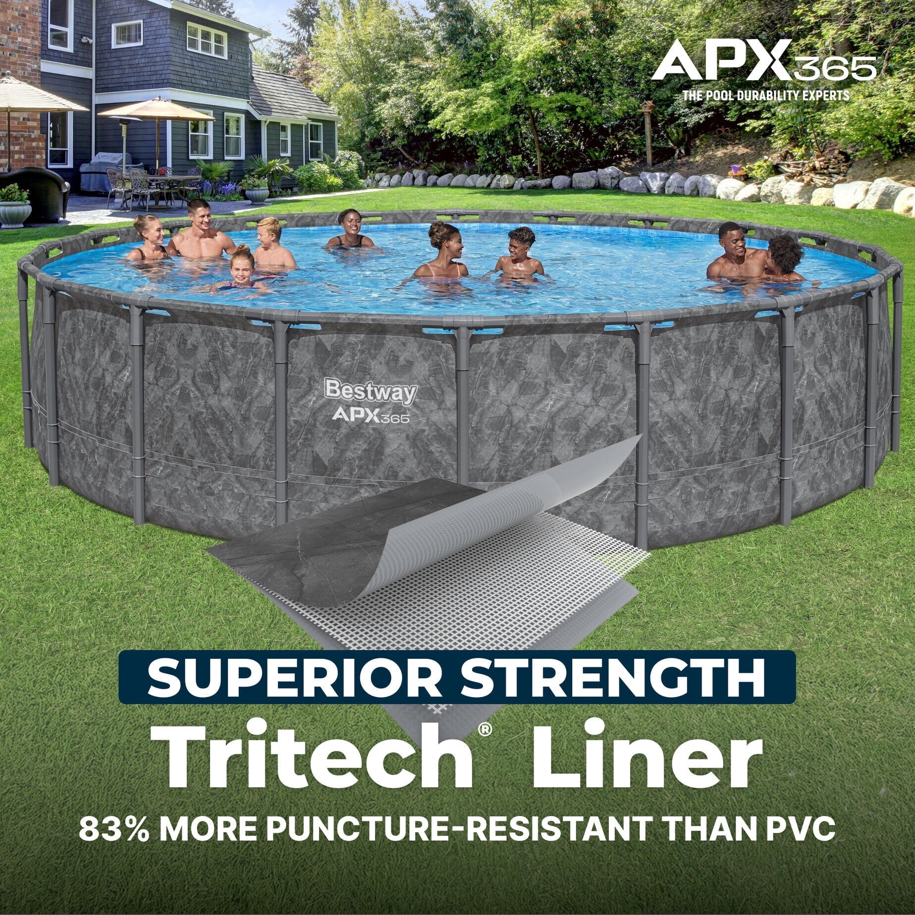 Bestway APX 365 18'x52 Metal Frame Above Ground Pool w/ Sand Filter Pump, Ladder & Cover