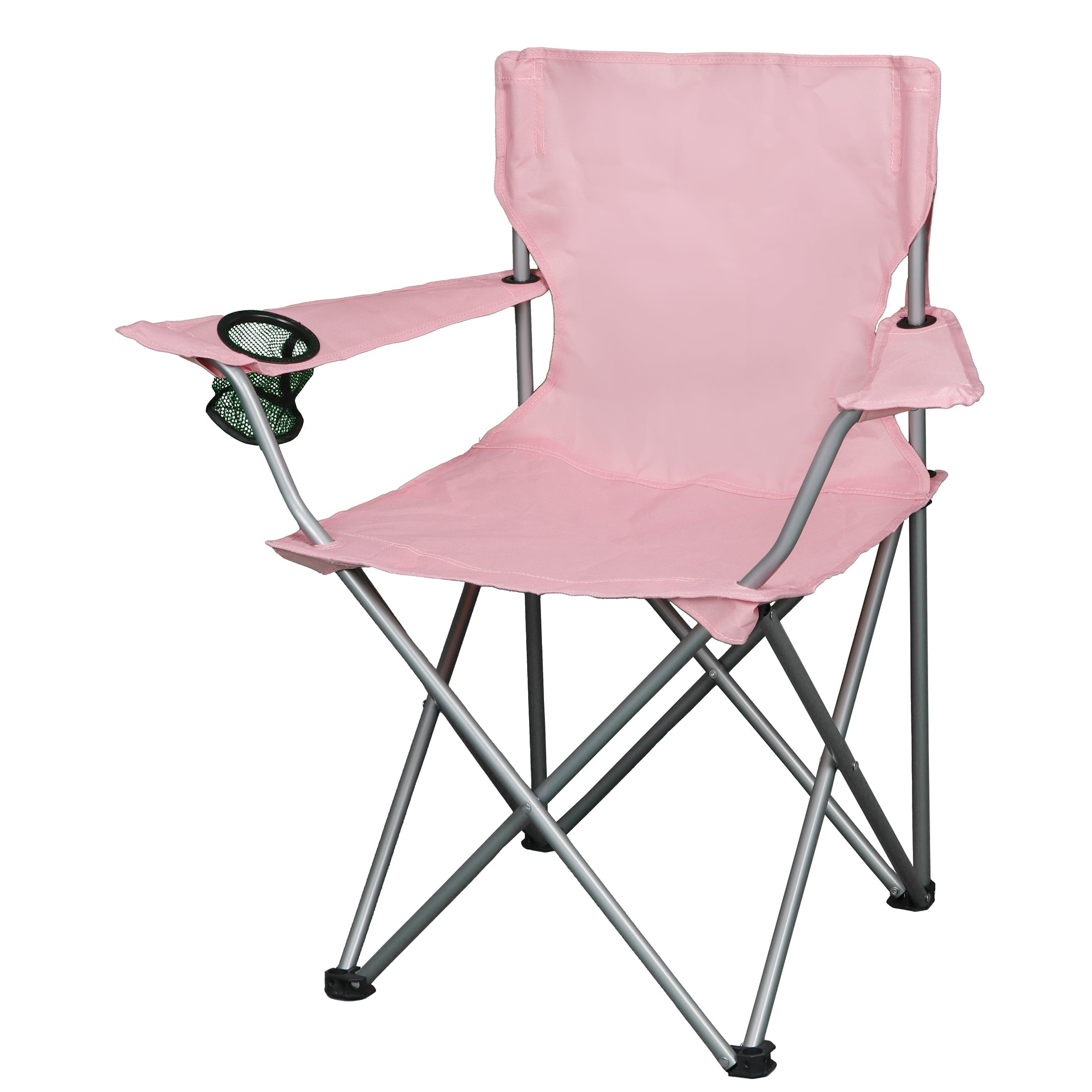 Ozark Trail Quad Folding Camp Chair with Cup Holder, Black