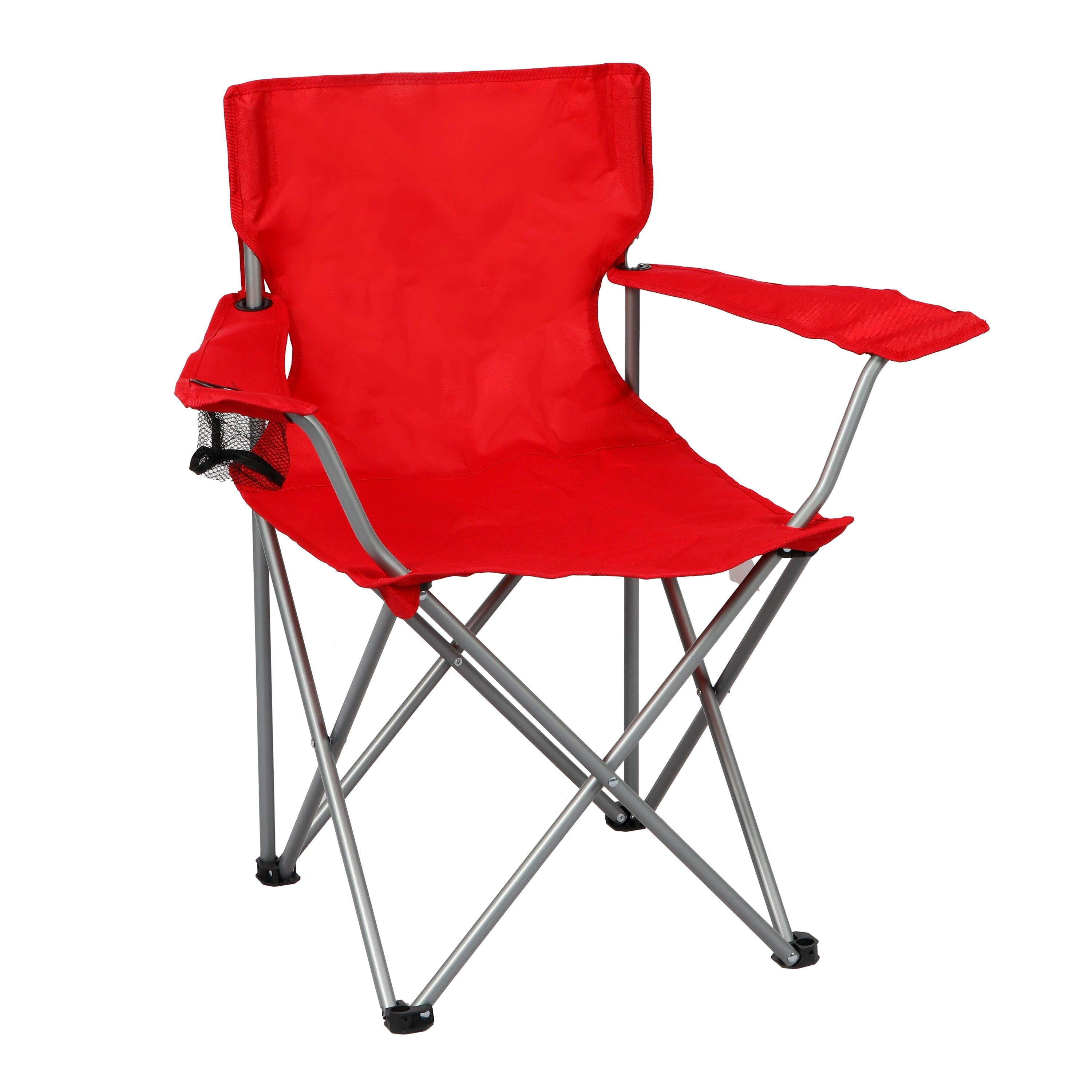 Ozark Trail Quad Folding Camp Chair with Cup Holder, Black