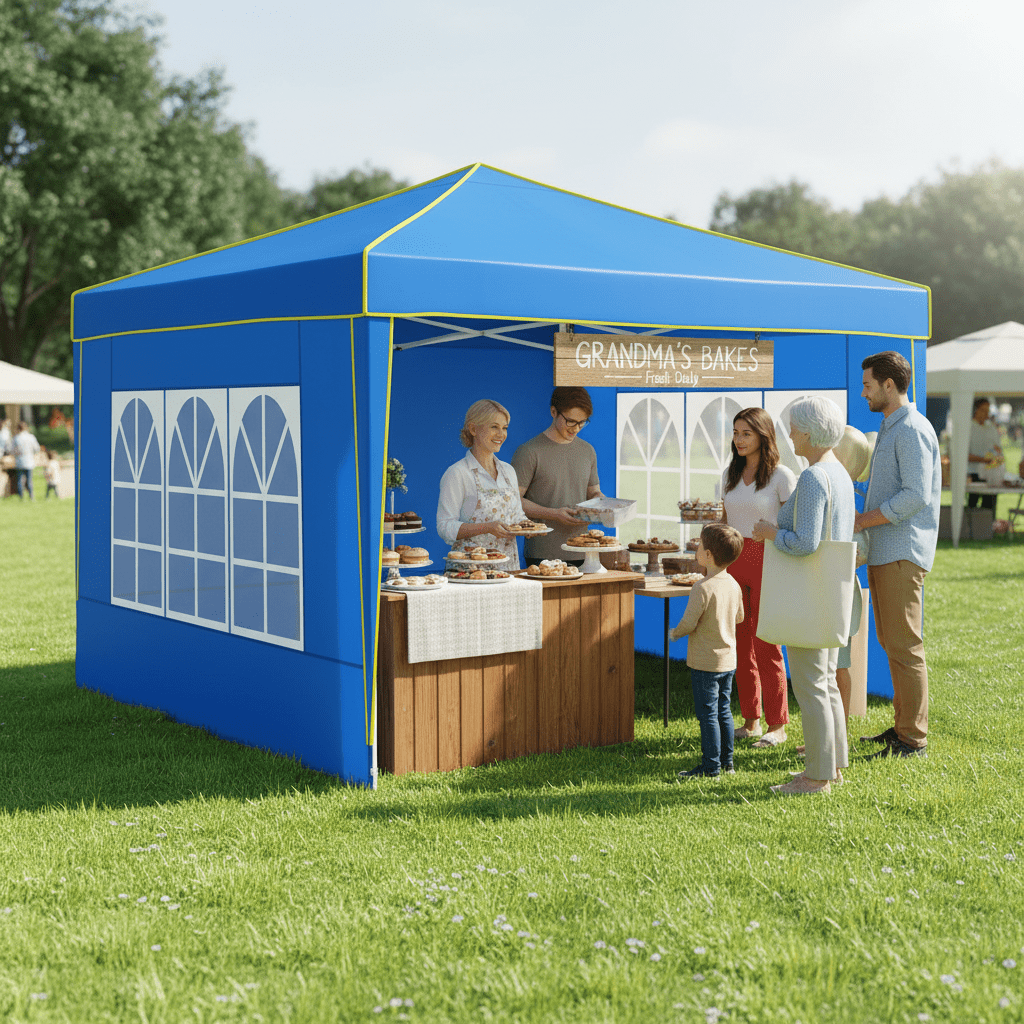 HOTEEL Pop up Canopy Tent 10x10 Commercial Instant Canopy with 4 Sidewalls & Carry Bag,Portable Tent for Parties Beach Camping Party Event Shelter Sun Shade,Dark Blue